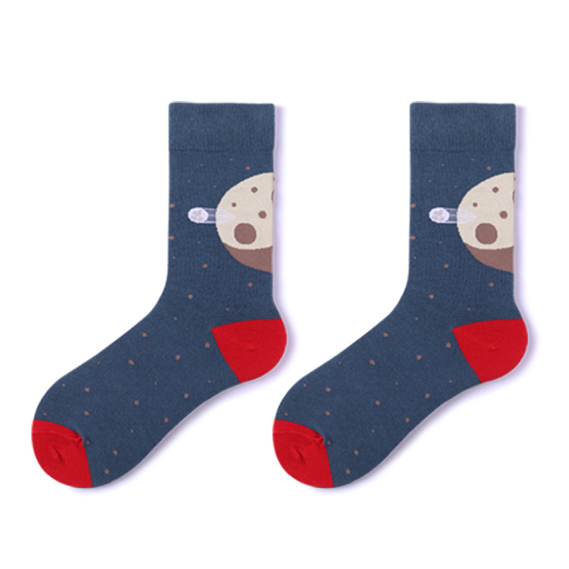 Glad Xvan Space Program Autumn Winter Crew Socks Astronauts Street Socks